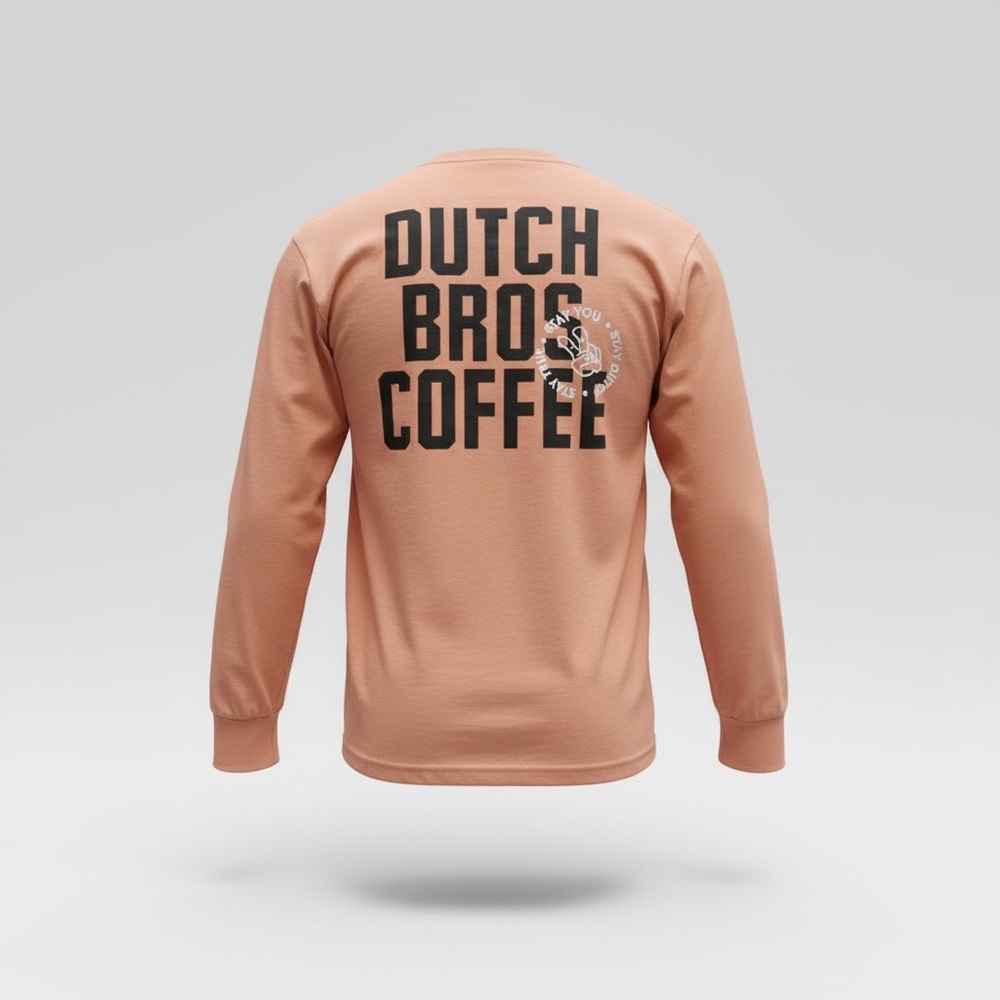 Dutch Bros Orange and Black Long Sleeve Tee Stay True Stay You Stay Dutch DB